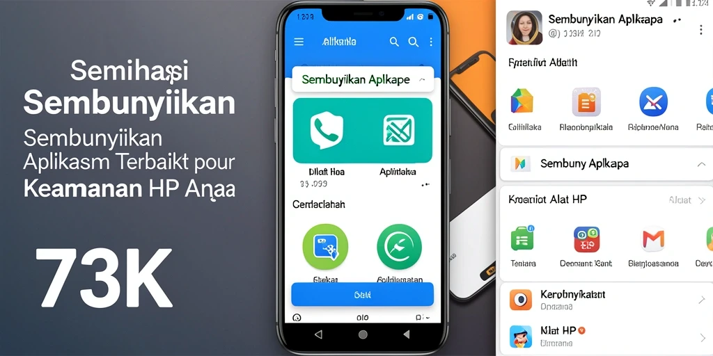 Antarmuka aplikasi 73K yang menampilkan fitur Sembunyikan Aplikasi yang sederhana.