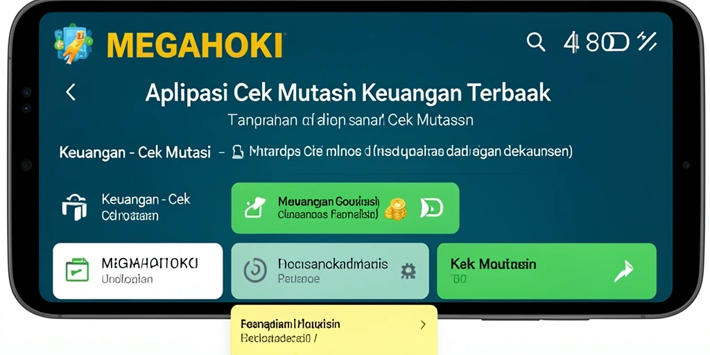 Antarmuka MEGAHOKI yang menampilkan mutasi transaksi keuangan.