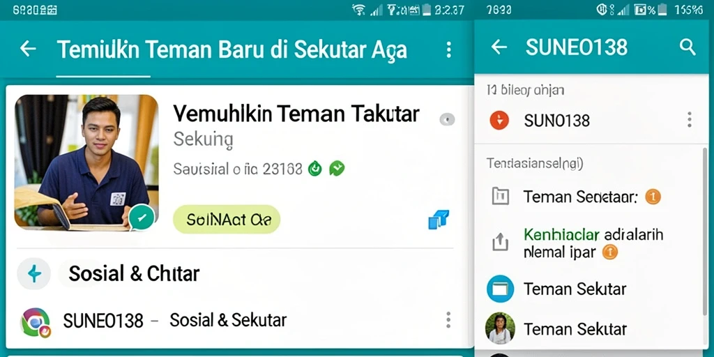 Tampilan antarmuka SUNEO138 saat mencari teman baru.