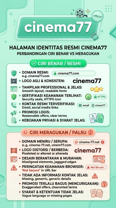 Tampilan kanal resmi cinema77