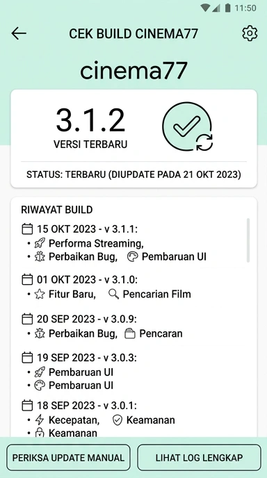 Tampilan riwayat versi cinema77